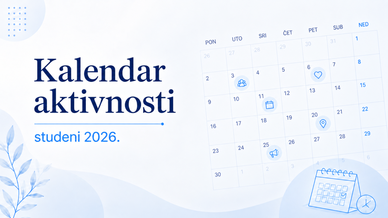 Kalendar aktivnosti – studeni 2026.